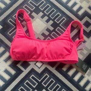hot pink bikini top adjustable never worn with tags removable cups